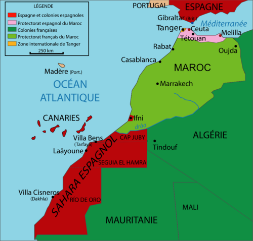 carte france espagne maroc